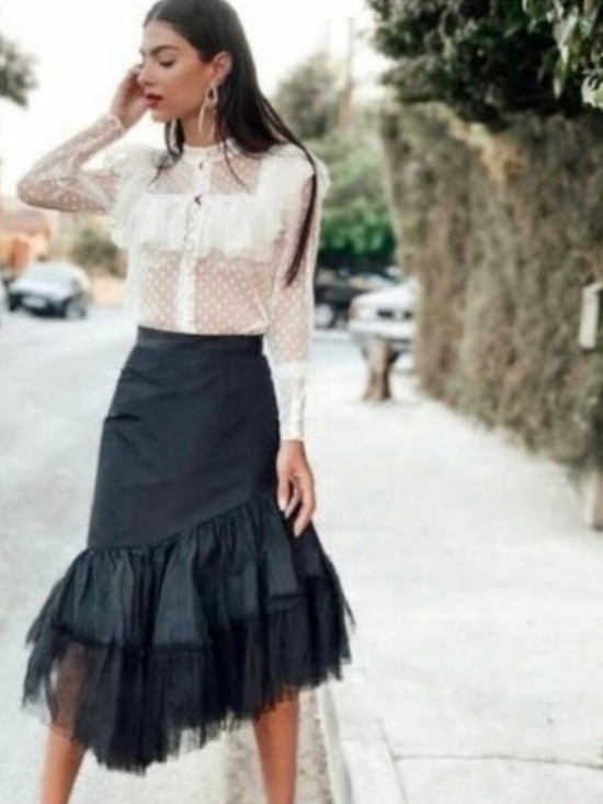 Dresses & Skirts - Sandra Mansour x H&M Black Tulle Ruffle Skirt